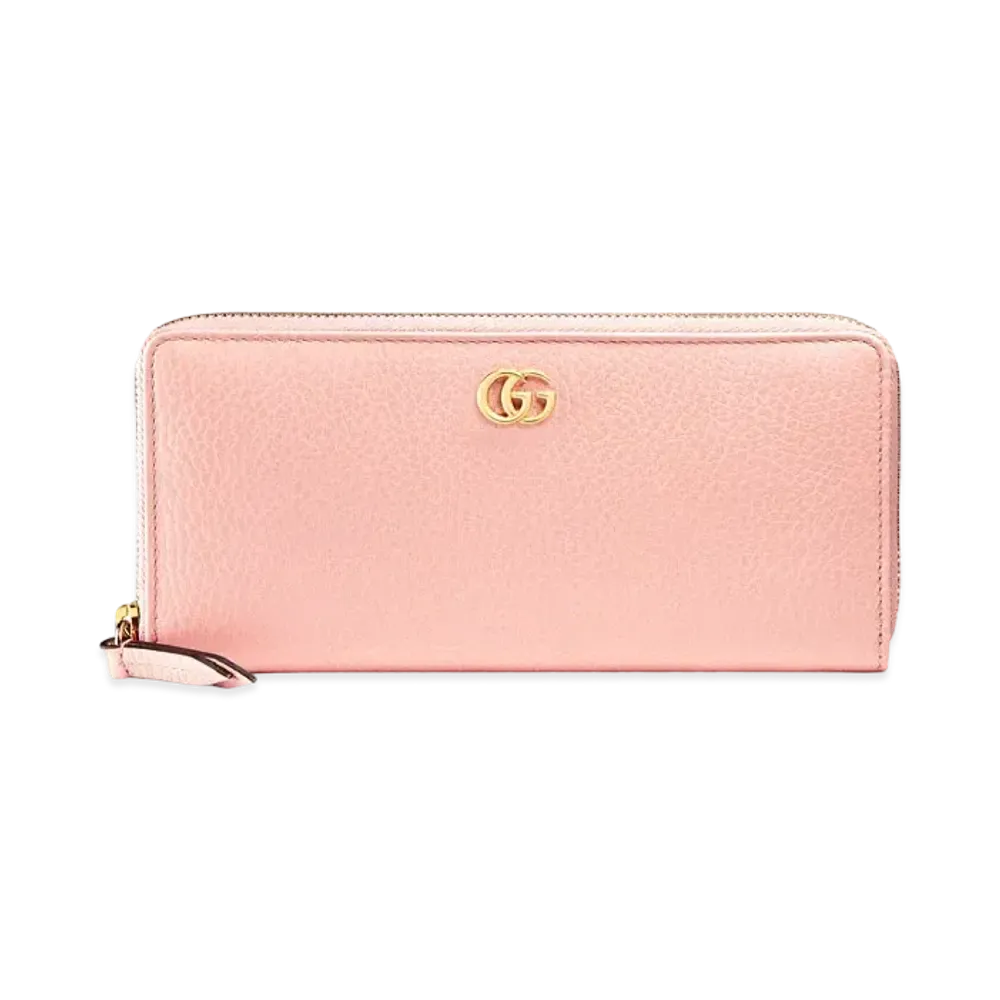 GUCCI Leather Zip Around Wallet "Light Pink"
