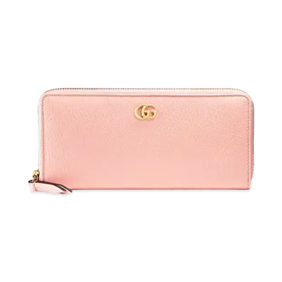 GUCCI Leather Zip Around Wallet "Light Pink"