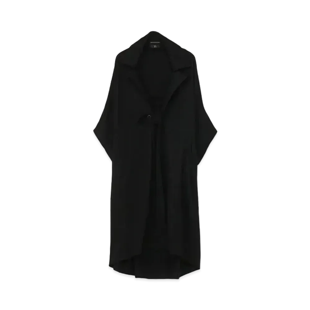 Yohji Yamamoto Y's SOFT SHRINKAGE PLAIN STITCH 1 BUTTON SQUARE COAT "Black"