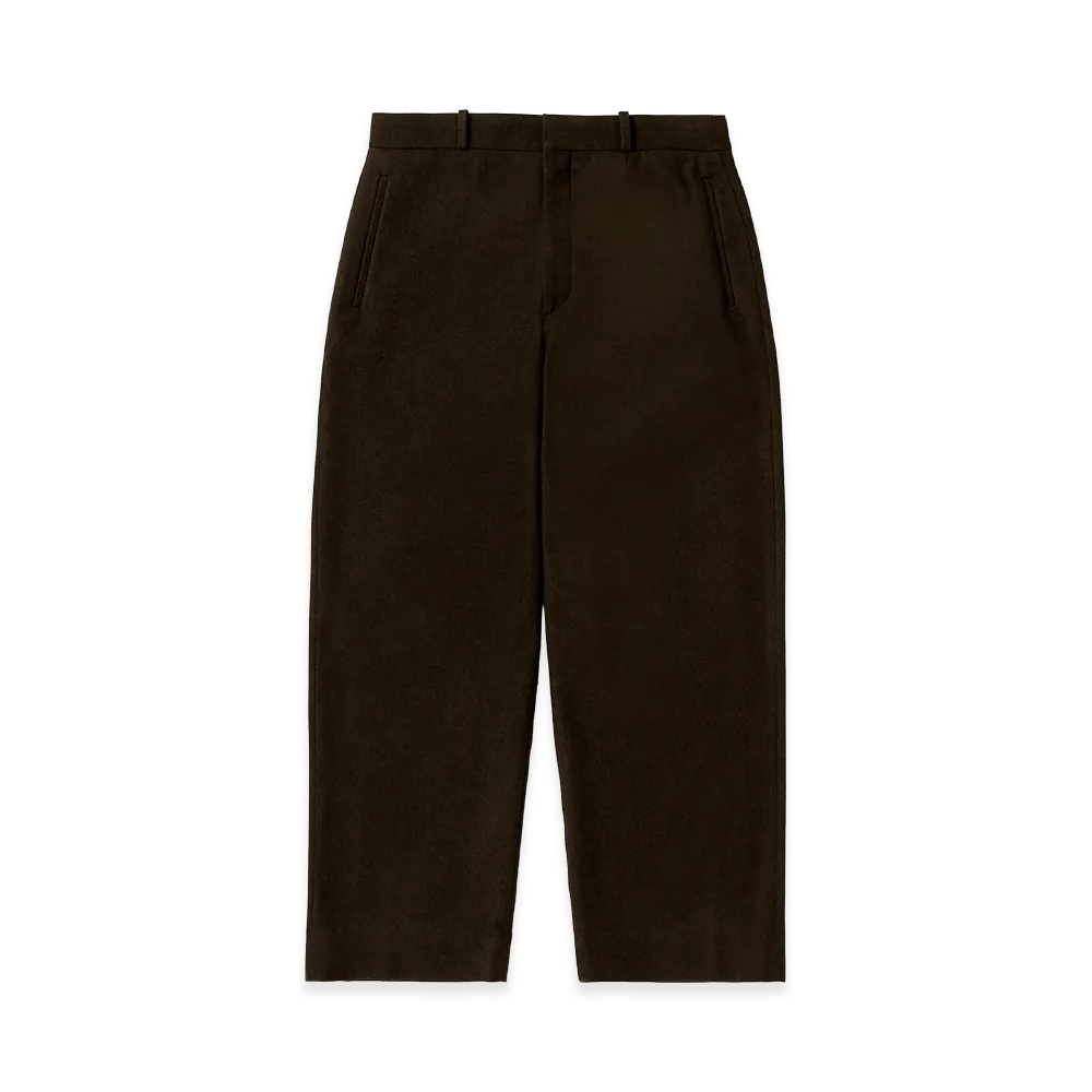 A.PRESSE Wool Flannel Wide Pants "Brown"