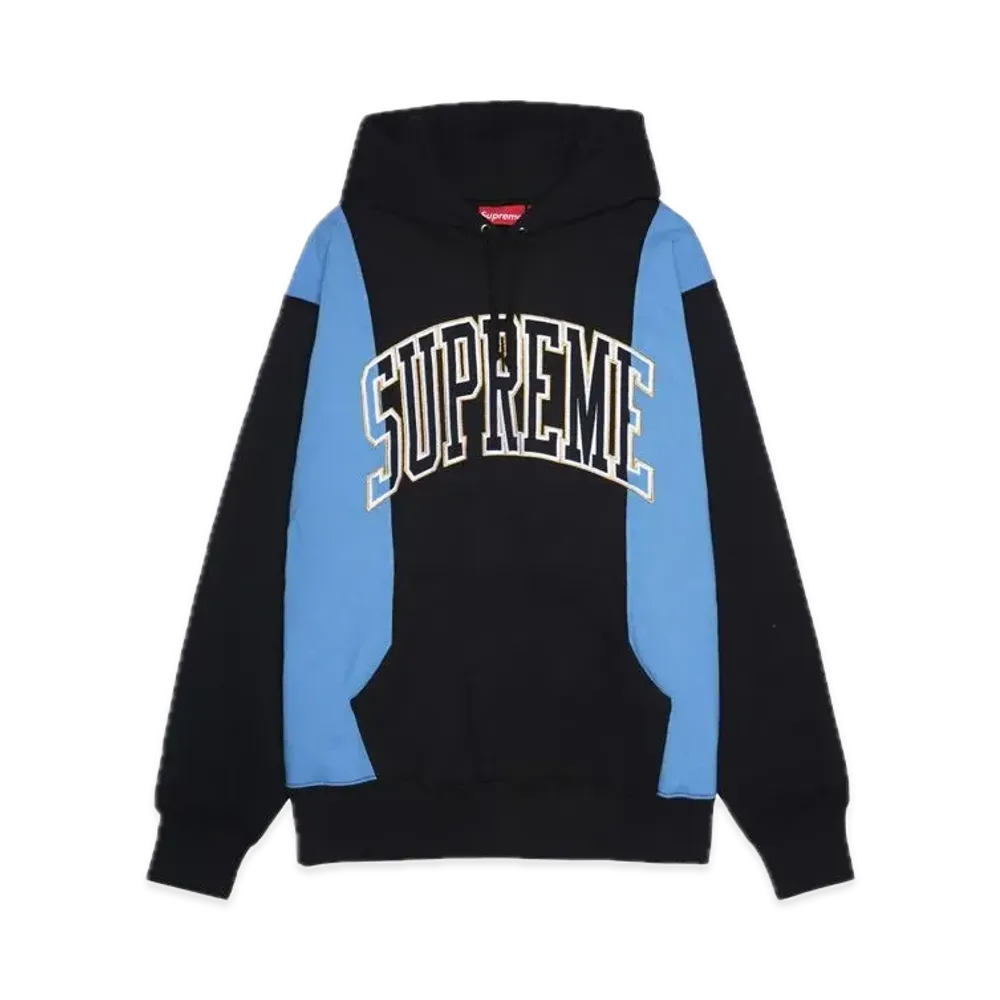 シュプリーム パネルド アーク フーデッド スウェットシャツ "ブラック"