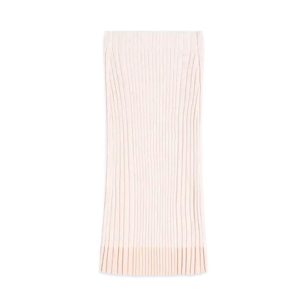 Maison Kitsune Baby Fox Patch Pleats Rib Midi Skirt "Porcelaine Pink"