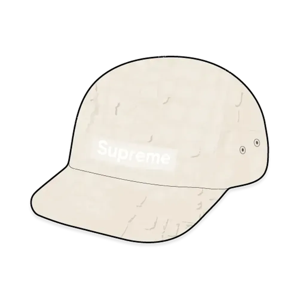 Supreme Frayed Croc Denim Camp Cap "Natural"