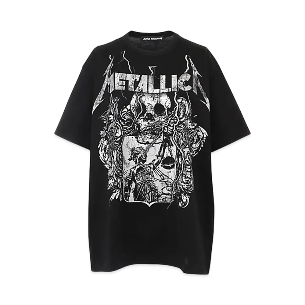 JUNYA WATANABE Women Cotton Jersey Metallica Band T-Shirt "Black"