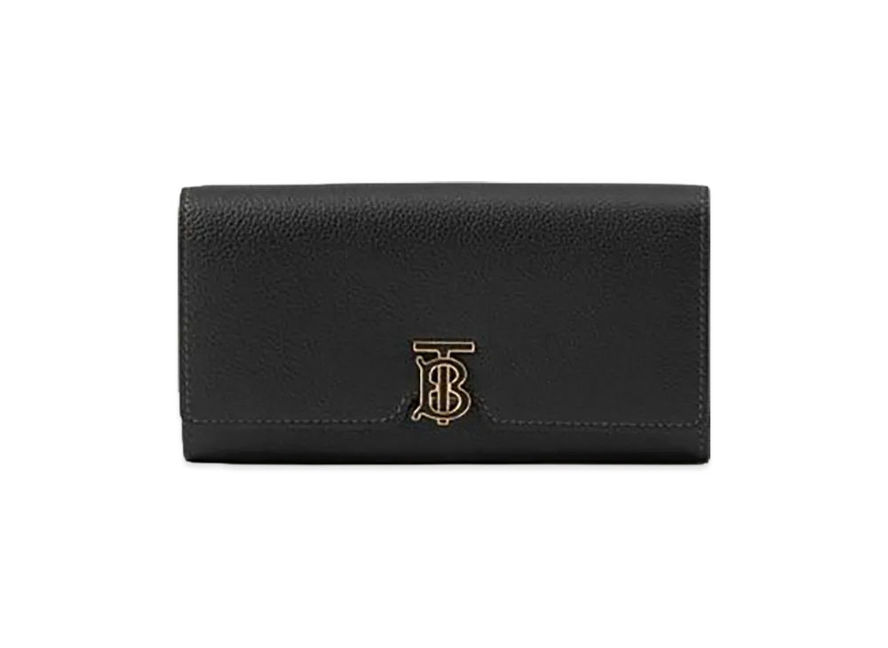 Burberry Grainy Leather TB Monogram Long Wallet "Black"