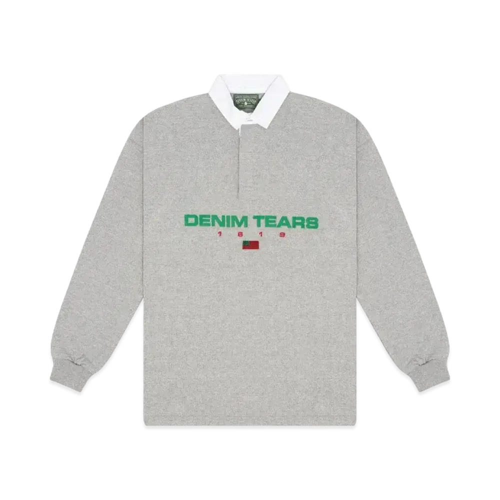 DENIM TEARS 1619 Pan African Flag Rugby "Grey"