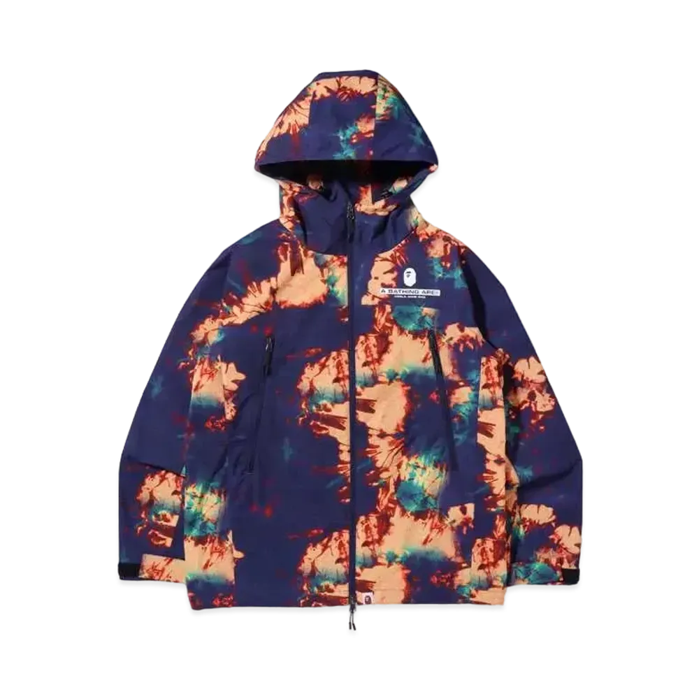A BATHING APE TIE DYE HOODIE JACKET "Navy"