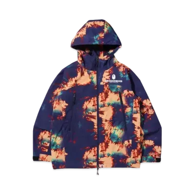A BATHING APE TIE DYE HOODIE JACKET "Navy"