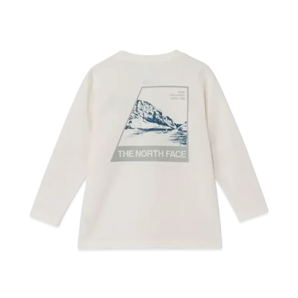 The North Face Kids Toddler Long Sleeve TNF Bug Free Graphic Tee "White Dunes"