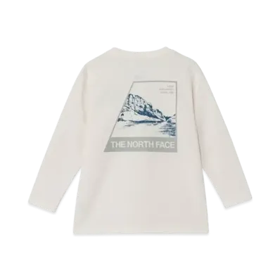 The North Face Kids Toddler Long Sleeve TNF Bug Free Graphic Tee "White Dunes"