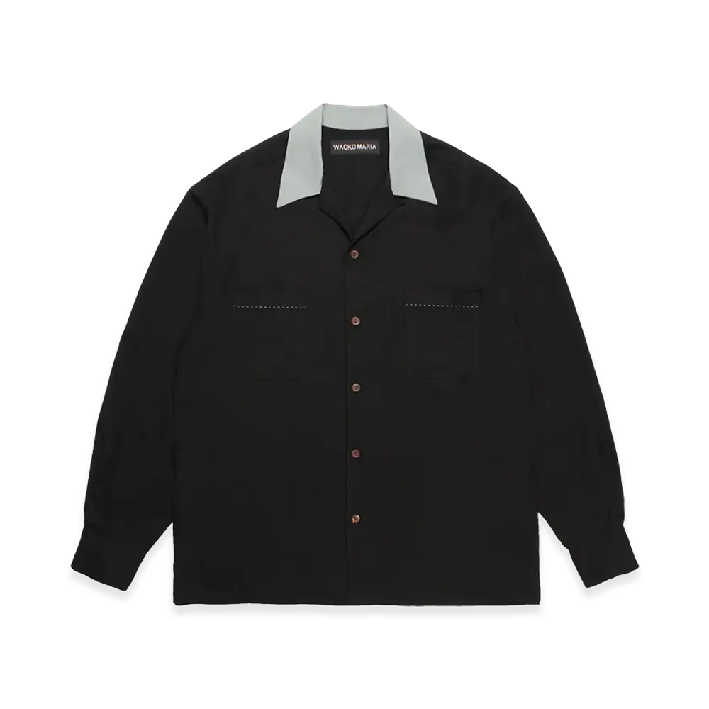 WACKO MARIA Switching 50's Open Collar Shirt "Gray"