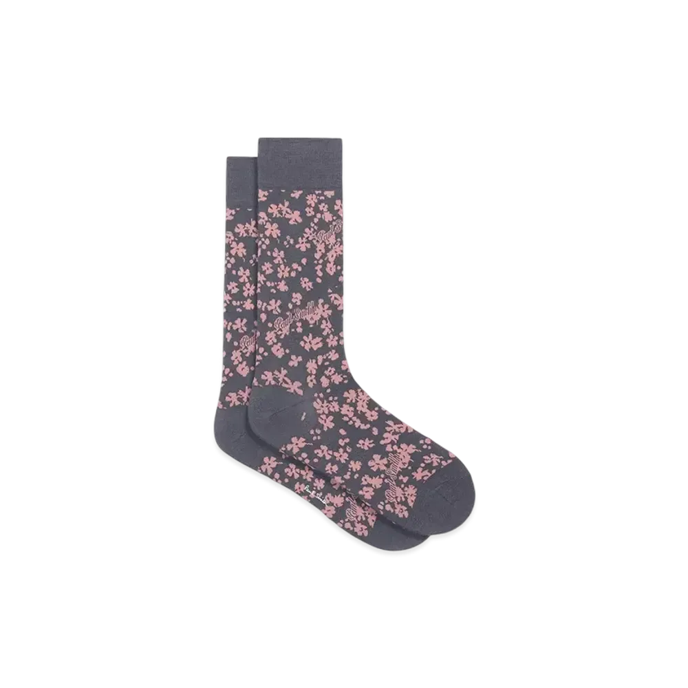 Paul Smith Logo Flower Socks "Gray"