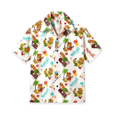 SUN SURF Cotton Seersucker Open Shirt Trip To Hawaii by Ryohei Yanagihara with Mookie "White"