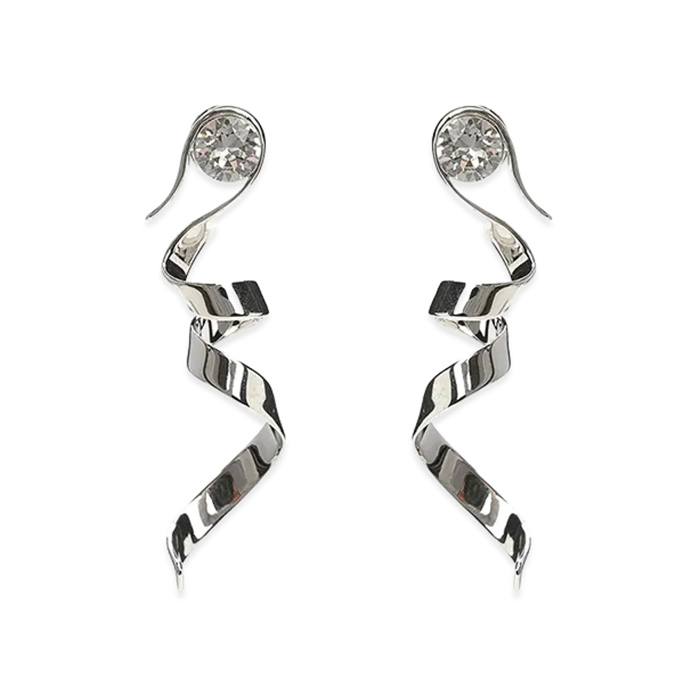 DRIES VAN NOTEN Women's Spiral Earrings "Silver"