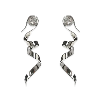 DRIES VAN NOTEN Women's Spiral Earrings "Silver"