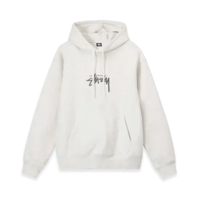 Stussy Stock Logo Applique Hoodie "Ash Heather/Silver"