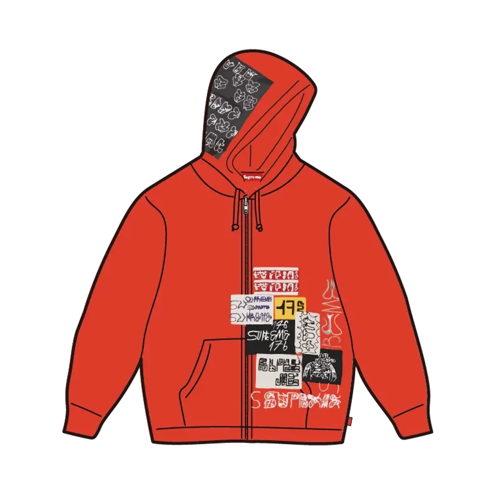 Supreme 176 Zip Up Hooded Sweatshirt "Bright Orange"