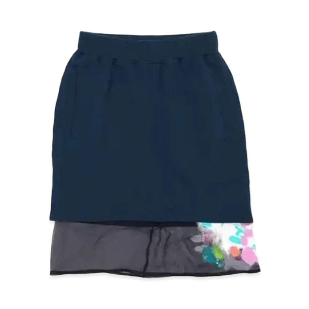 FACETASM Spraypaint Sweat Skirt "Petrol"