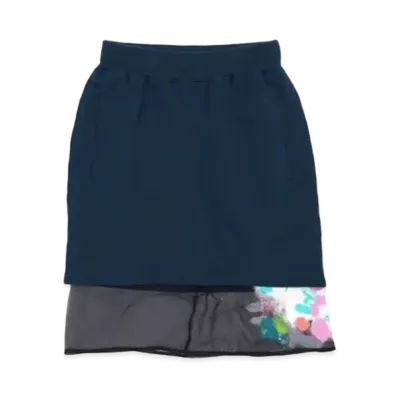 FACETASM Spraypaint Sweat Skirt "Petrol"