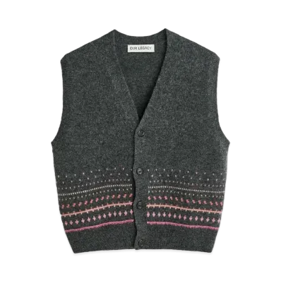 OUR LEGACY Rugrat Vest Faux Isle "Slate Grey"