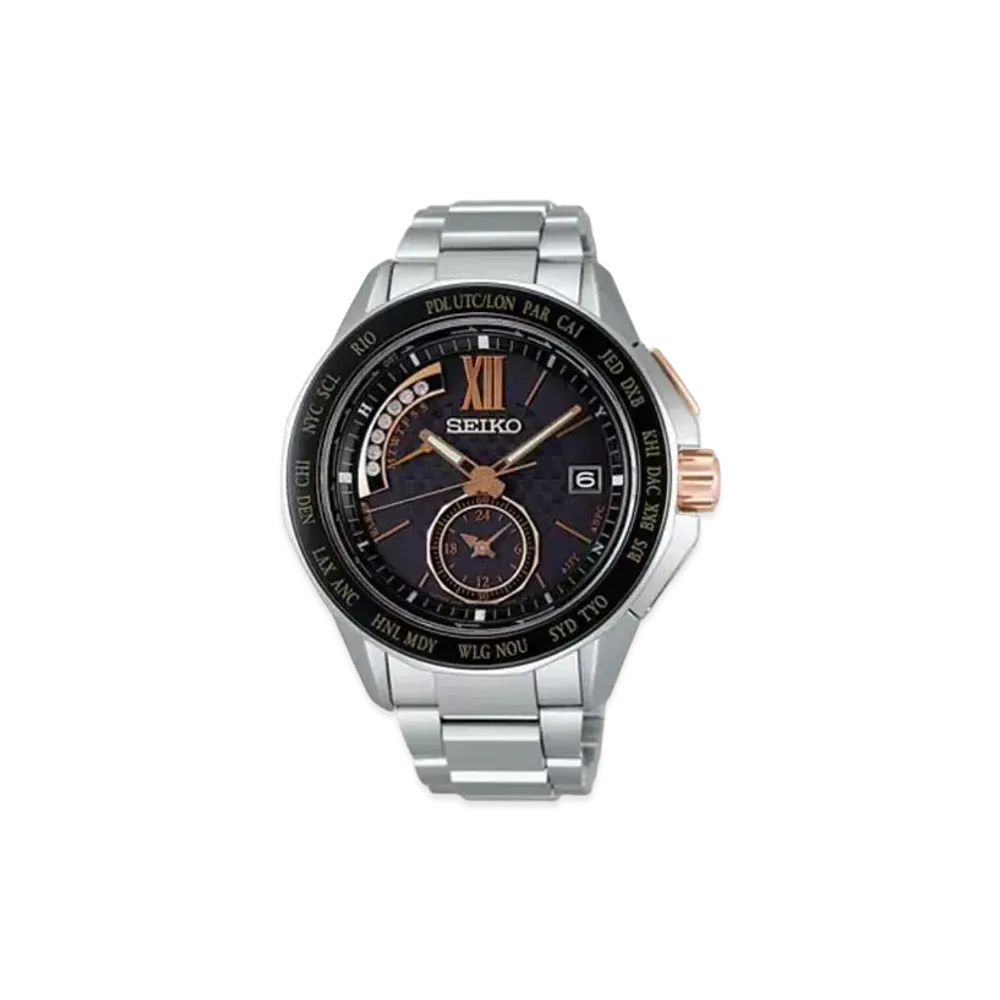 SEIKO Brightz Solar Radio World Time Executive Line "Black" SAGA141