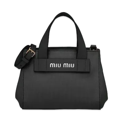 MIU MIU Cotton Canvas Handbag "Black"
