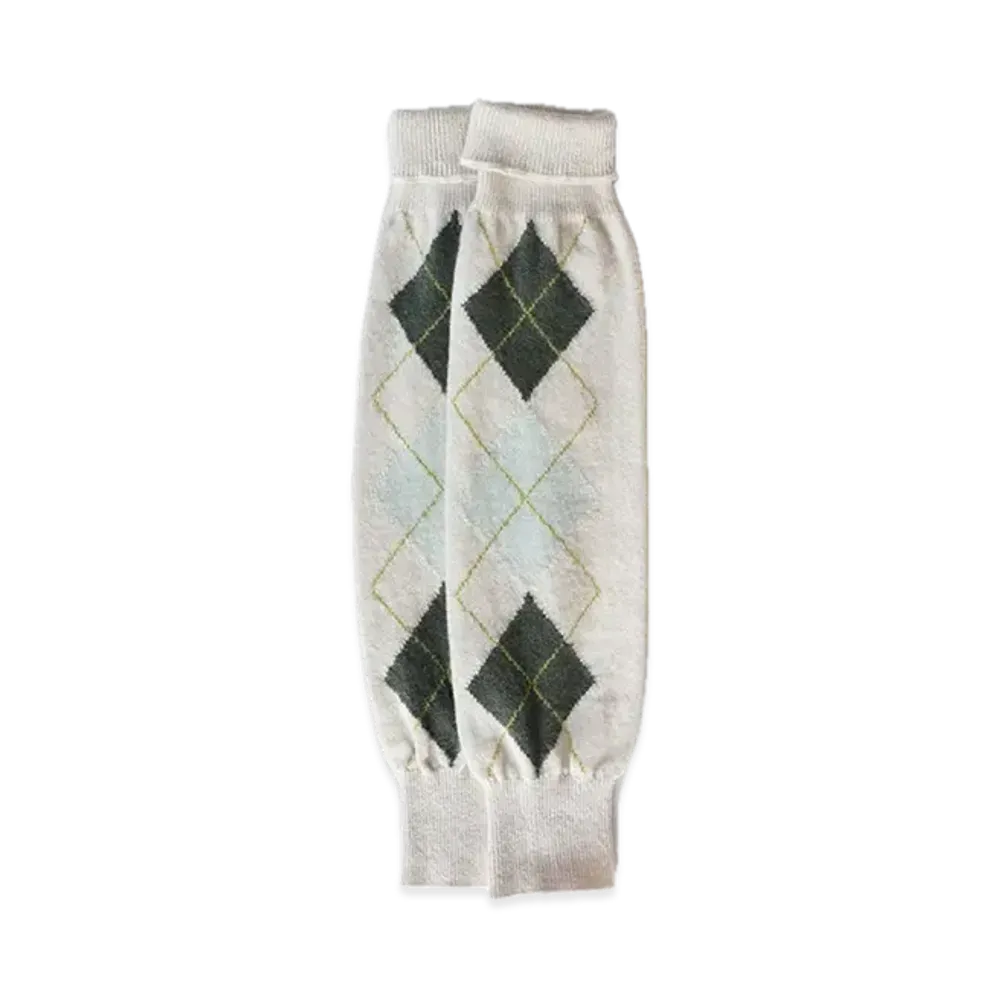 FUMIKA UCHIDA Cashmere Argyle Warmers "Ivory"
