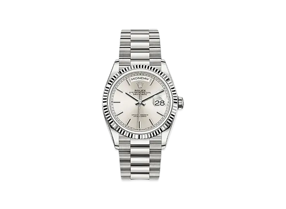 ROLEX Day-Date 36 Silver Dial 128239