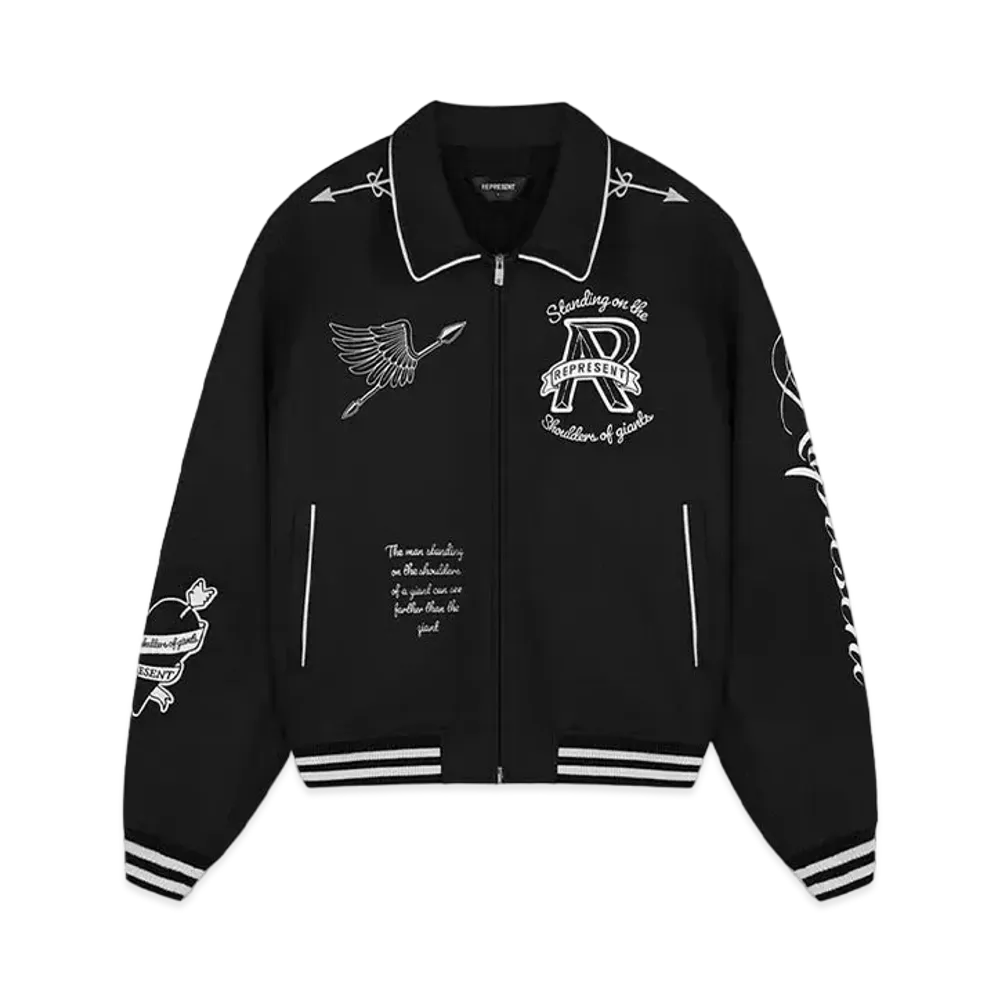 REPRESENT Cherub Wool Varsity Jacket "Jet Black"