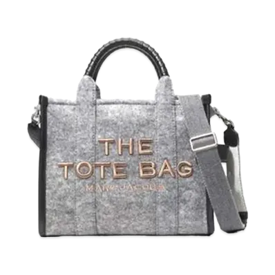 Marc Jacobs The Felt Flannel Small Tote Bag "Heather Grey"