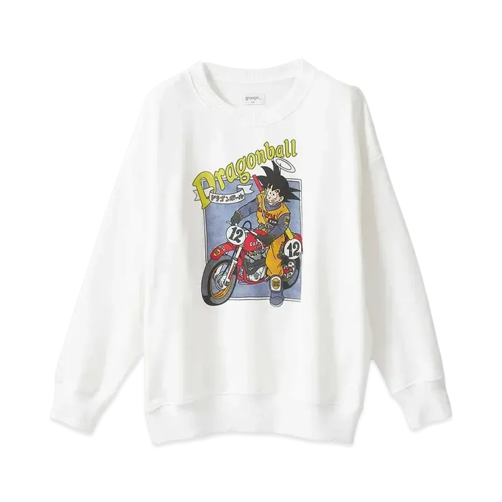 graniph x Dragon Ball Z Son Goku Kids Fleece Big Silhouette Sweatshirt "White"