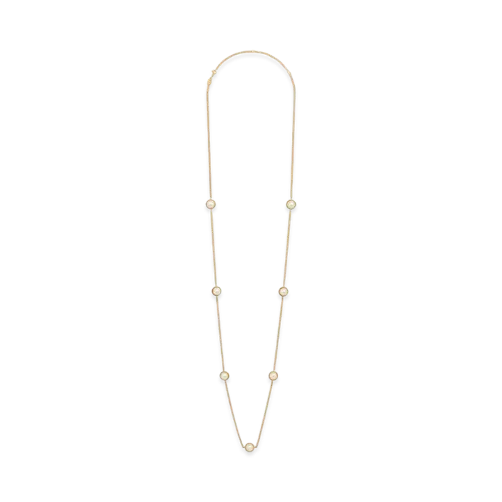 CELINE Les Perles Celine Sautoir in Resin Pearls and Brass "Gold/Ivory"