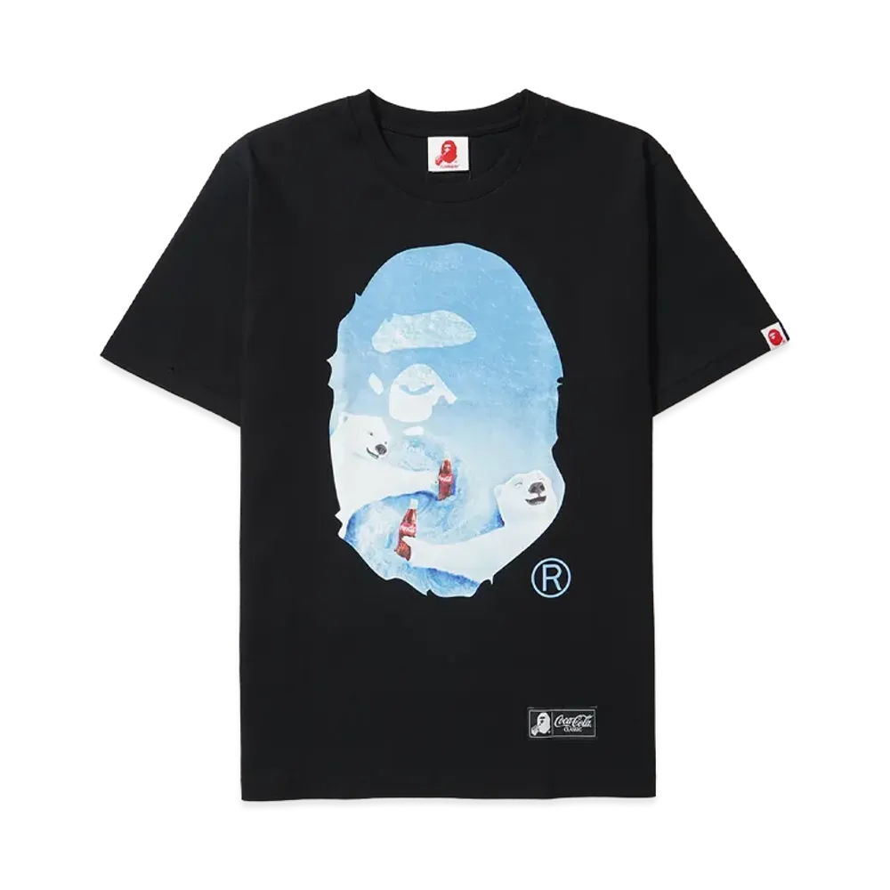 A BATHING APE x COCA COLA Photo Ape Head Tee "Black"