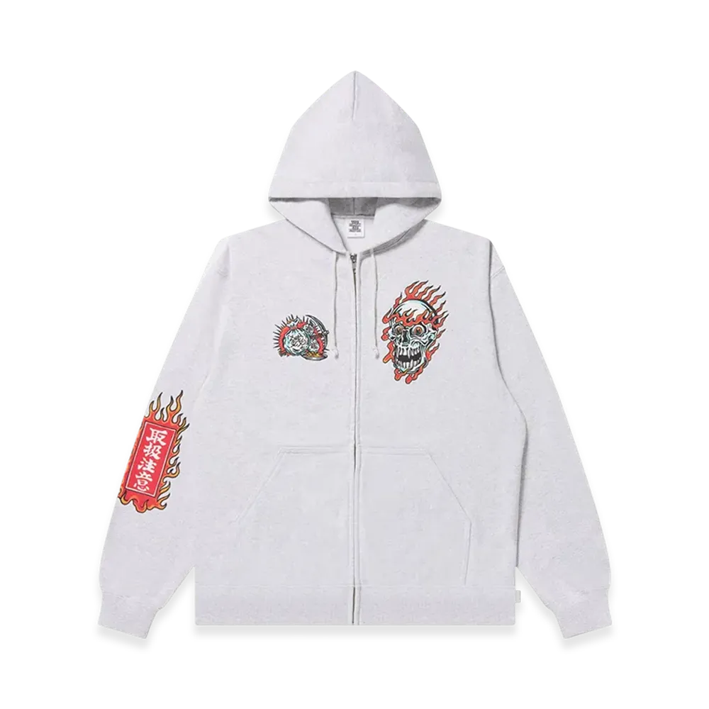 BlackEyePatch UE Skull Money Dragon Zip Hoodie "Ash"