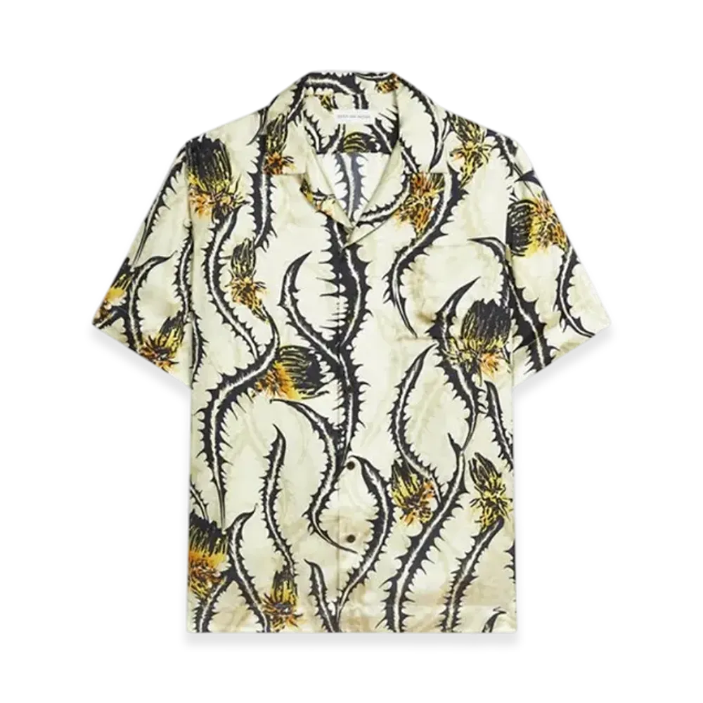 DRIES VAN NOTEN Boxy Viscose Shirt "Pale Yellow"