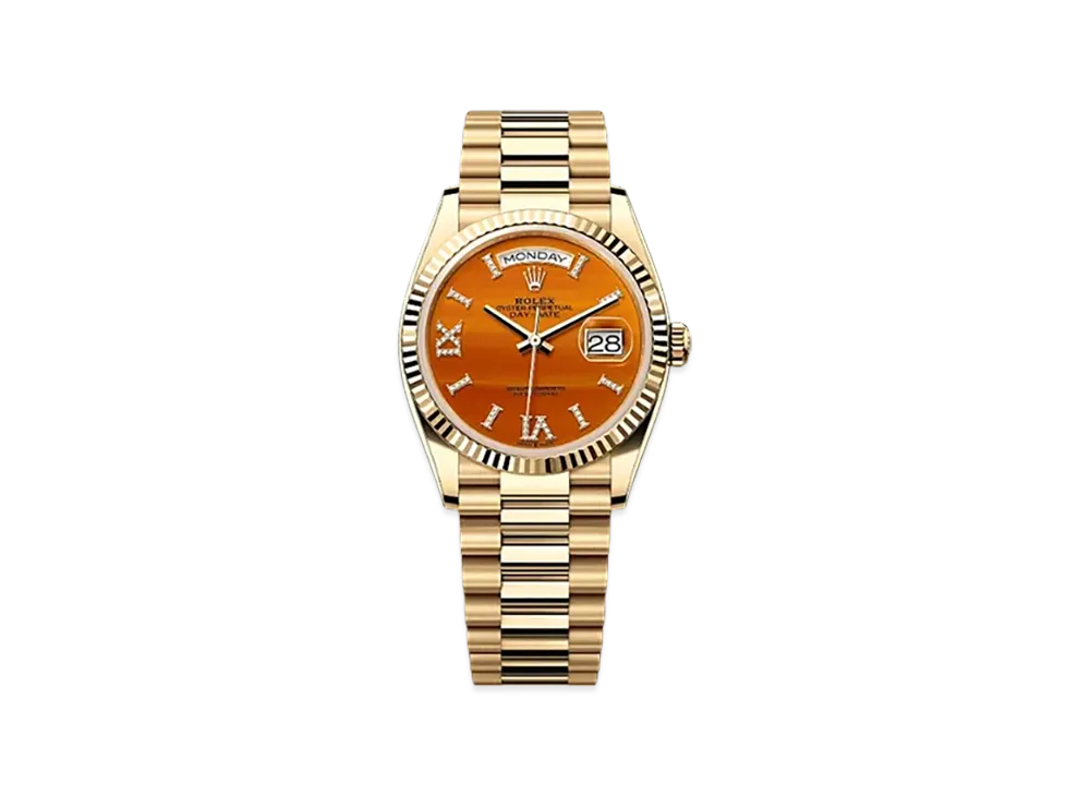 ROLEX Day-Date 36mm Yellow Gold 128238 "Carnelian"