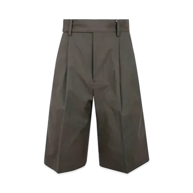 Yohji Yamamoto Women's R-4Tuck Short Pants "Brown"