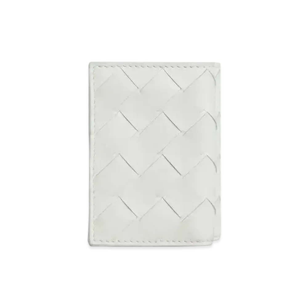 Bottega Veneta Intrecciato Calfskin Tiny Trifold Wallet "white/Parakeet"