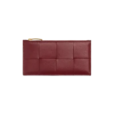 Bottega Veneta Zipped Card Case "Bordeaux"