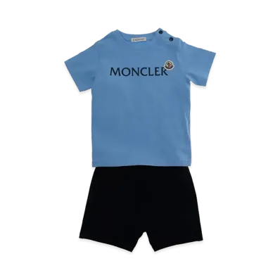 MONCLER Kids Knitwear Clothing Ensemble "Blue/Black"