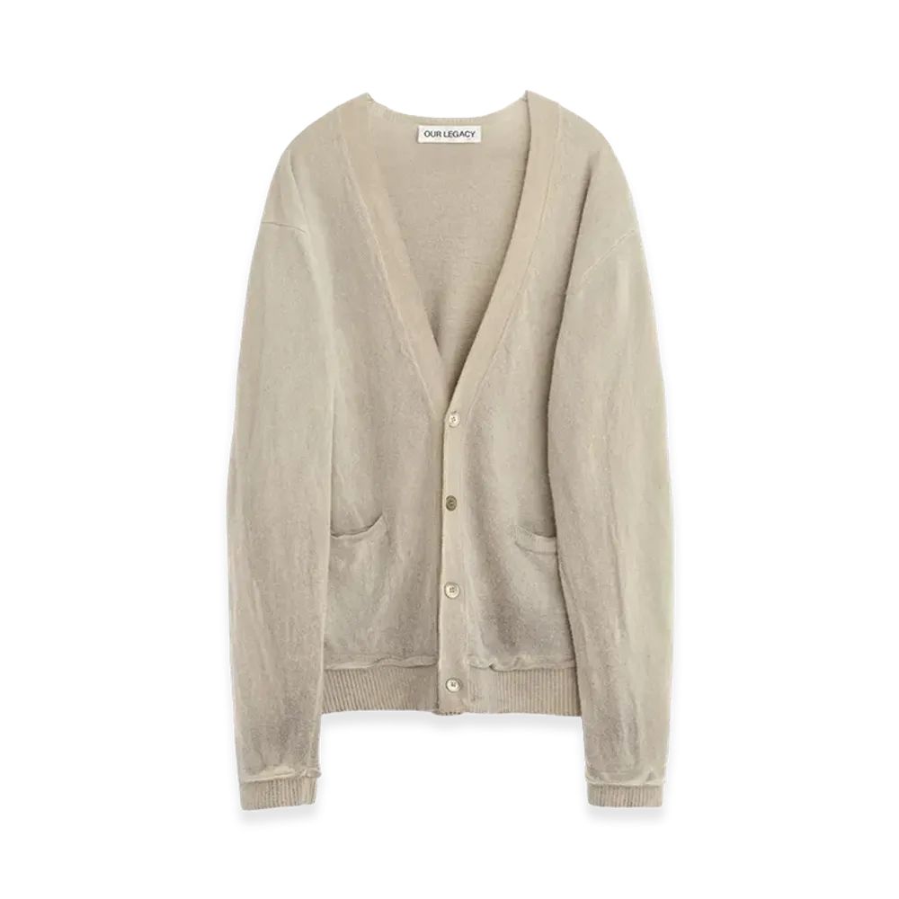 OUR LEGACY Parallel Cardigan "Moss Spray Dye Cherub Wool"