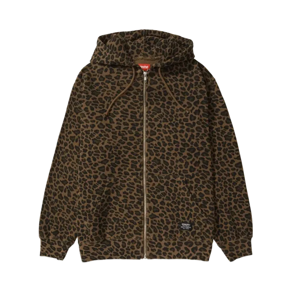 Supreme Hooded Zip Up Thermal "Leopard"