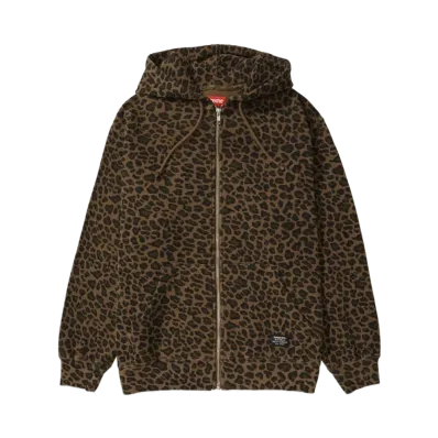 Supreme Hooded Zip Up Thermal "Leopard"
