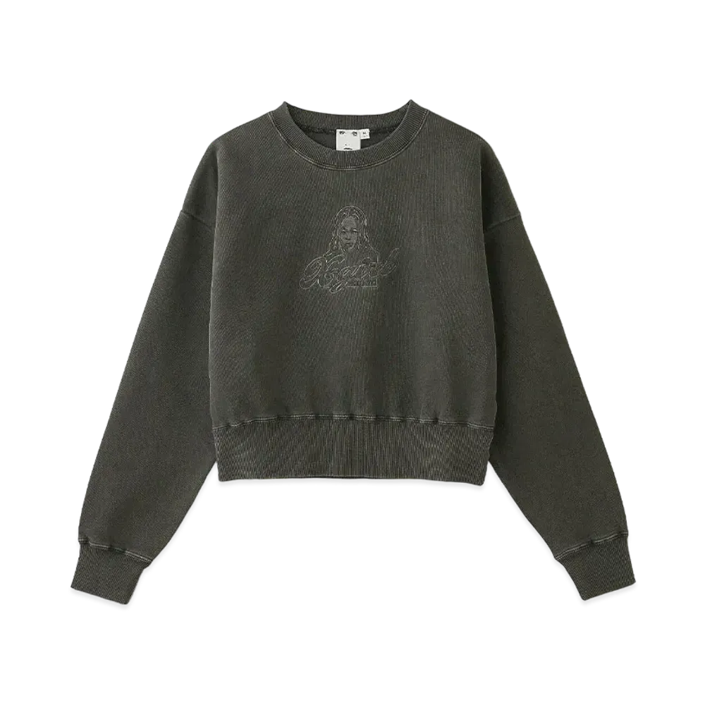 X-Girl Face Pigment Dyed Compact Sweat Top "Black"