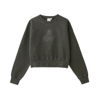 X-Girl Face Pigment Dyed Compact Sweat Top "Black"
