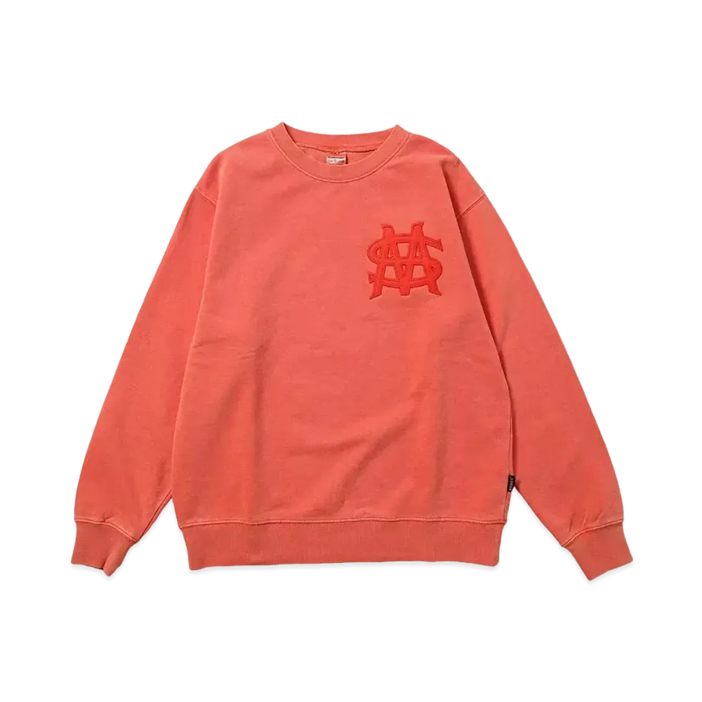 MFC STORE x AVIREX MS Classic Logo Fade Wash Crewneck "Orange"