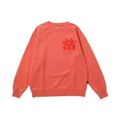 MFC STORE x AVIREX MS Classic Logo Fade Wash Crewneck "Orange"