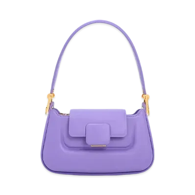CHARLES & KEITH Core Push-Lock Top-Handle Bag "Purple"