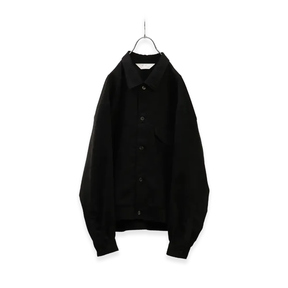 ANCELLM Vegan Suede Work Shirt Blouson "Black"