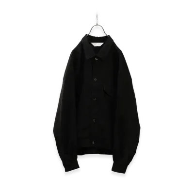 ANCELLM Vegan Suede Work Shirt Blouson "Black"